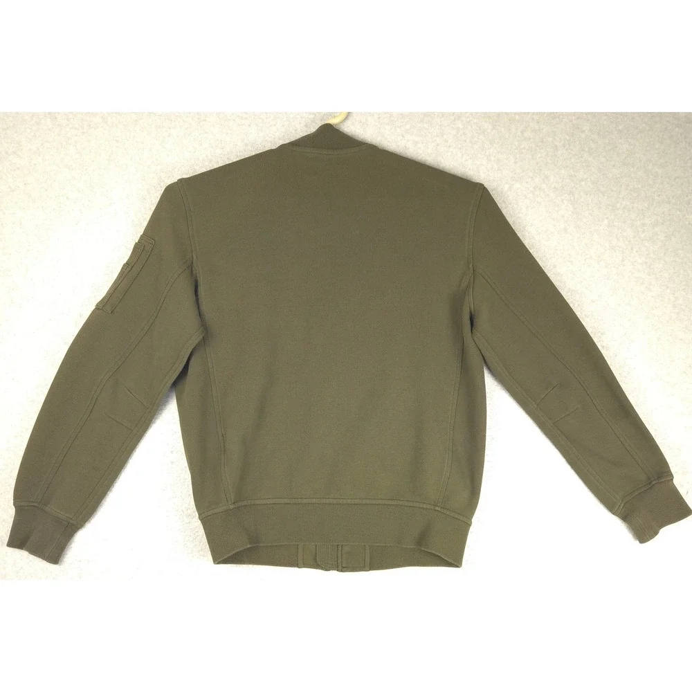 Polo Ralph Lauren Mens‎ Olive Green Fleece Bomber Jacket Small Full Zip Utility